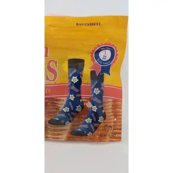 NEW Bacon Socks Novelty fathers day 1 Pair Unisex 1 Size gag bday Gift - Picture 5 of 9